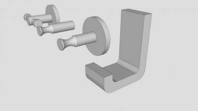 家用壁式衣服挂钩SU模型下载_sketchup草图大师SKP模型