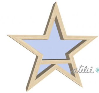 儿童卧房木制星星壁龛SU模型下载_sketchup草图大师SKP模型