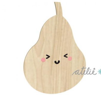 可爱梨形状木板墙饰SU模型下载_sketchup草图大师SKP模型