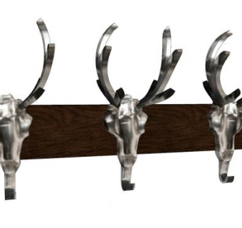 金属麋鹿角衣帽架SU模型下载_sketchup草图大师SKP模型