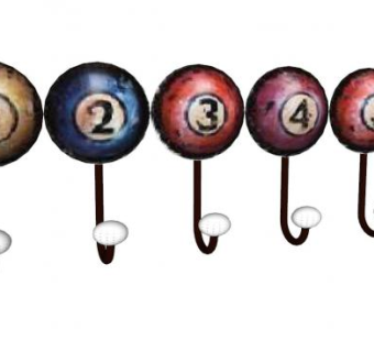 圆形编号复古壁式衣帽架SU模型下载_sketchup草图大师SKP模型