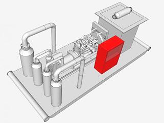 通用的天然气压缩机SU模型_su模型下载 草图大师模型_SKP模型