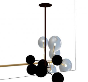 现代创意挂饰吊灯SU模型下载_sketchup草图大师SKP模型