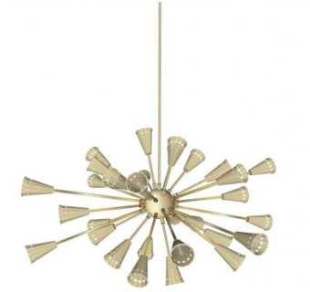 喇叭状大气金吊灯SU模型下载_sketchup草图大师SKP模型