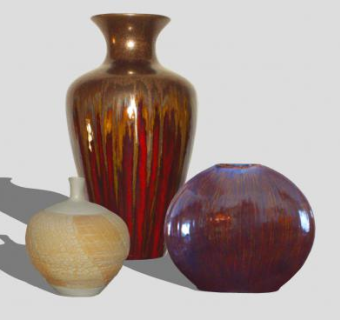 现代彩釉花瓶系列SU模型下载_sketchup草图大师SKP模型