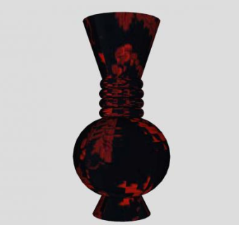 现代创意黑红色花瓶SU模型下载_sketchup草图大师SKP模型