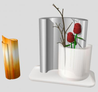 现代创意茶几装饰花瓶插花系列SU模型下载_sketchup草图大师SKP模型