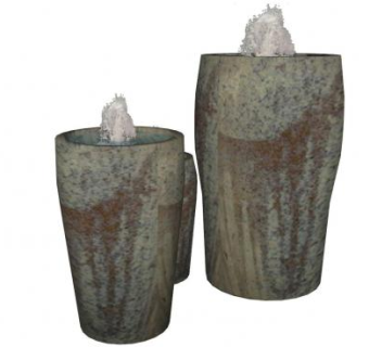 现代设计陶土喷水花瓶下载_sketchup草图大师SKP模型