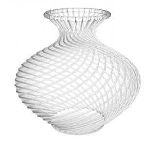 现代螺旋纹透明花瓶SU模型下载_sketchup草图大师SKP模型