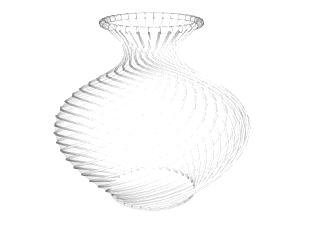 现代螺旋纹透明花瓶SU模型下载_sketchup草图大师SKP模型