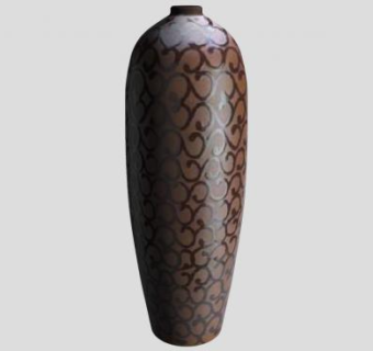 复古陶瓷落地花瓶SU模型下载_sketchup草图大师SKP模型