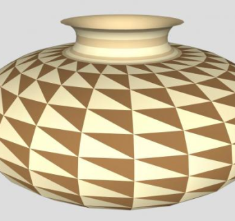 几何图案装饰陶瓷花瓶SU模型下载_sketchup草图大师SKP模型