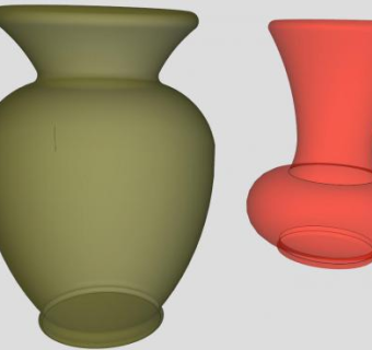 彩色透明玻璃装饰花瓶SU模型下载_sketchup草图大师SKP模型