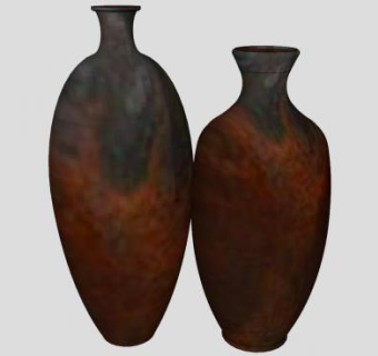 复古工艺品陶瓷花瓶SU模型下载_sketchup草图大师SKP模型