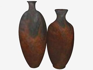 复古工艺品陶瓷花瓶SU模型下载_sketchup草图大师SKP模型
