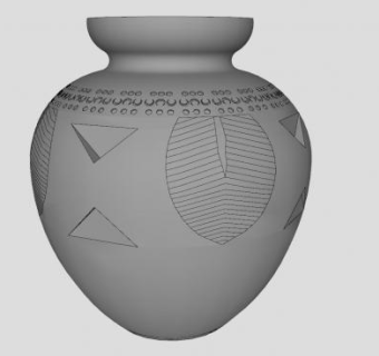 秘鲁风格陶瓷花瓶SU模型下载_sketchup草图大师SKP模型