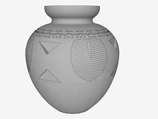 秘鲁风格陶瓷花瓶SU模型下载_sketchup草图大师SKP模型