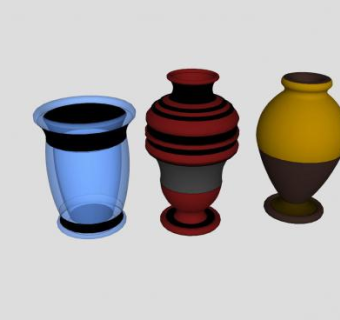 现代装饰花瓶系列SU模型下载_sketchup草图大师SKP模型