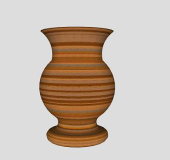 棕色艺术品装饰花瓶SU模型下载_sketchup草图大师SKP模型