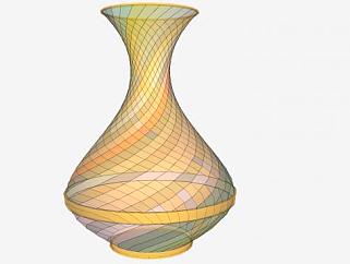 五彩缤纷的玻璃花瓶SU模型下载_sketchup草图大师SKP模型