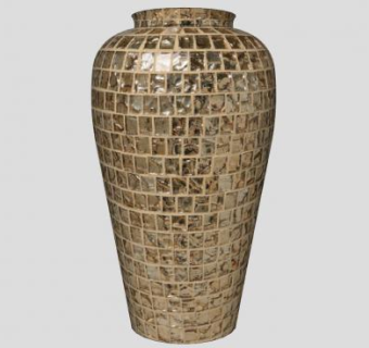 马赛克饰面落地大瓶SU模型下载_sketchup草图大师SKP模型