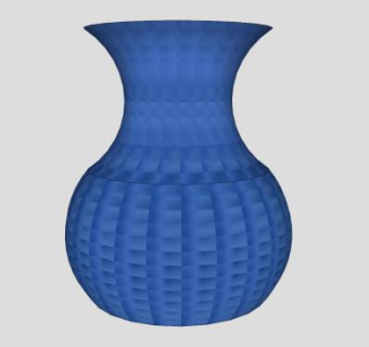 现代蓝色陶瓷花瓶SU模型下载_sketchup草图大师SKP模型