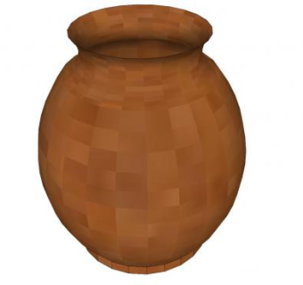 棕色陶瓷花瓶摆件SU模型下载_sketchup草图大师SKP模型