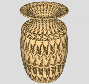 古老陶瓷落地花瓶SU模型下载_sketchup草图大师SKP模型