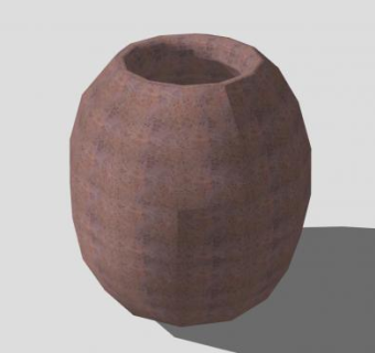 陶土陶罐容器SU模型下载_sketchup草图大师SKP模型
