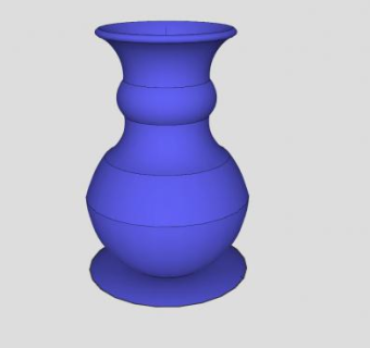 现代蓝色花瓶SU模型下载_sketchup草图大师SKP模型