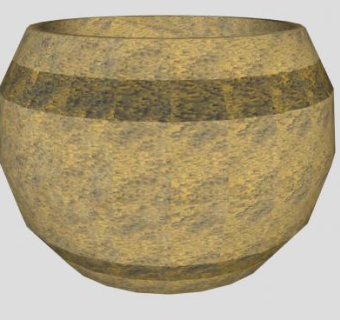 户外陶土陶罐大花盆SU模型下载_sketchup草图大师SKP模型
