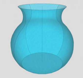 蓝色透明玻璃花瓶摆件SU模型下载_sketchup草图大师SKP模型