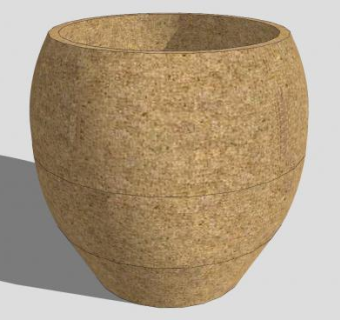 陶土陶罐装饰摆件SU模型下载_sketchup草图大师SKP模型