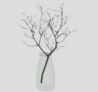 简约透明玻璃插花花瓶SU模型下载_sketchup草图大师SKP模型