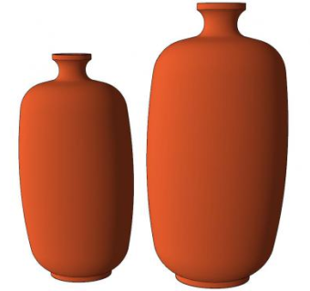 橙色家居装饰陶瓷花瓶SU模型下载_sketchup草图大师SKP模型