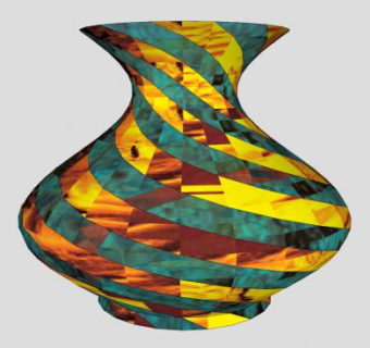 螺旋花纹彩釉花瓶SU模型下载_sketchup草图大师SKP模型