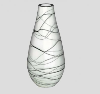 飘逸白瓷花瓶SU模型下载_sketchup草图大师SKP模型