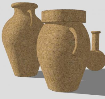 陶瓷陶器落地花瓶SU模型下载_sketchup草图大师SKP模型