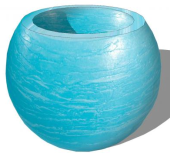 现代蓝色陶瓷花盆SU模型下载_sketchup草图大师SKP模型