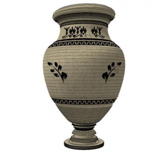 希腊瓶饰落地大花瓶SU模型下载_sketchup草图大师SKP模型