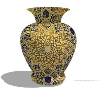 现代风格花纹陶瓷花瓶SU模型下载_sketchup草图大师SKP模型