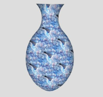 蓝色结晶釉装饰花瓶SU模型下载_sketchup草图大师SKP模型