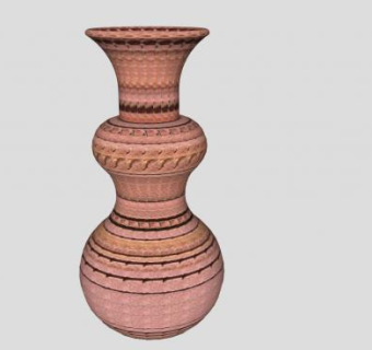 大粘土落地花瓶SU模型下载_sketchup草图大师SKP模型