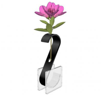 现代创意S型插花花瓶SU模型下载_sketchup草图大师SKP模型