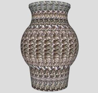 泰式风格马赛克陶瓷花瓶SU模型下载_sketchup草图大师SKP模型