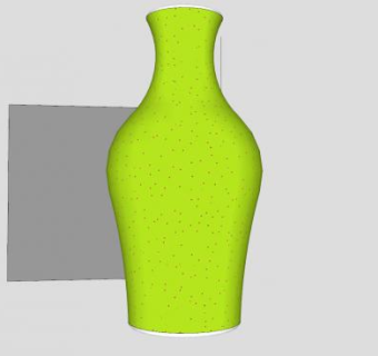 现代绿色斑点装饰陶瓷花瓶SU模型下载_sketchup草图大师SKP模型