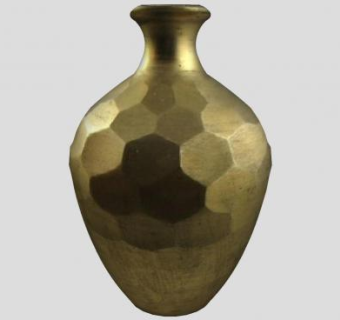 金属外观六角形图案花瓶SU模型下载_sketchup草图大师SKP模型