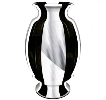 现代黑白色陶瓷花瓶SU模型下载_sketchup草图大师SKP模型