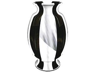 现代黑白色陶瓷花瓶SU模型下载_sketchup草图大师SKP模型