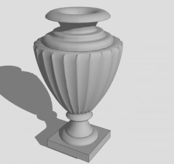 欧式混凝土落地花钵SU模型下载_sketchup草图大师SKP模型